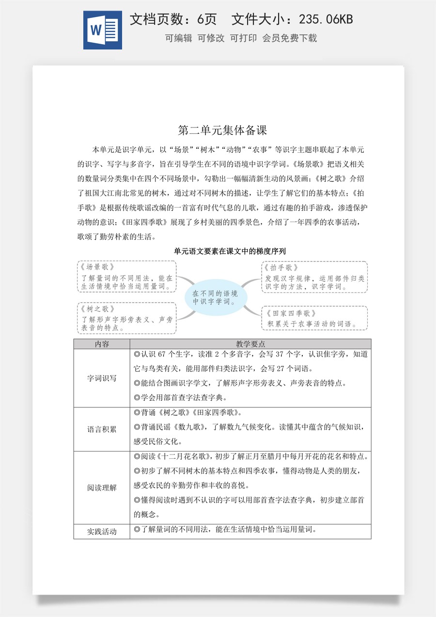 新版部编版小学语文二年级上册语文教案第二单元1 场景歌【教案】.doc